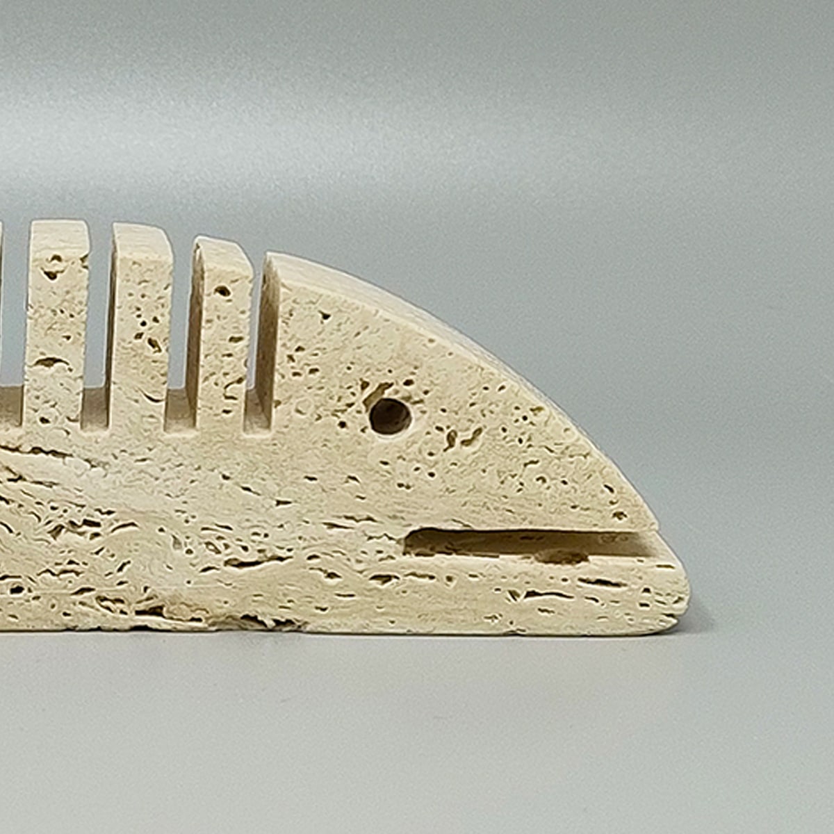 1970s Original Big Travertine Fish Sculpture by Enzo Mari for F.lli Mannelli