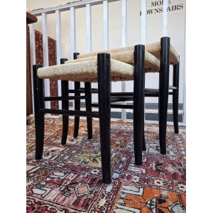 1970s Nest Of Three Ebonised Danish Tables/Stools. Vintage/Mid Century/Gio Ponti