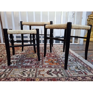 1970s Nest Of Three Ebonised Danish Tables/Stools. Vintage/Mid Century/Gio Ponti