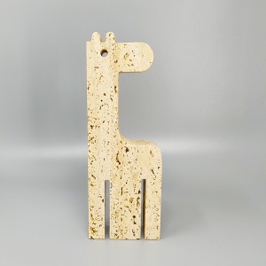 1970s Original Big Travertine Giraffe Sculpture by Enzo Mari for F.lli Mannelli