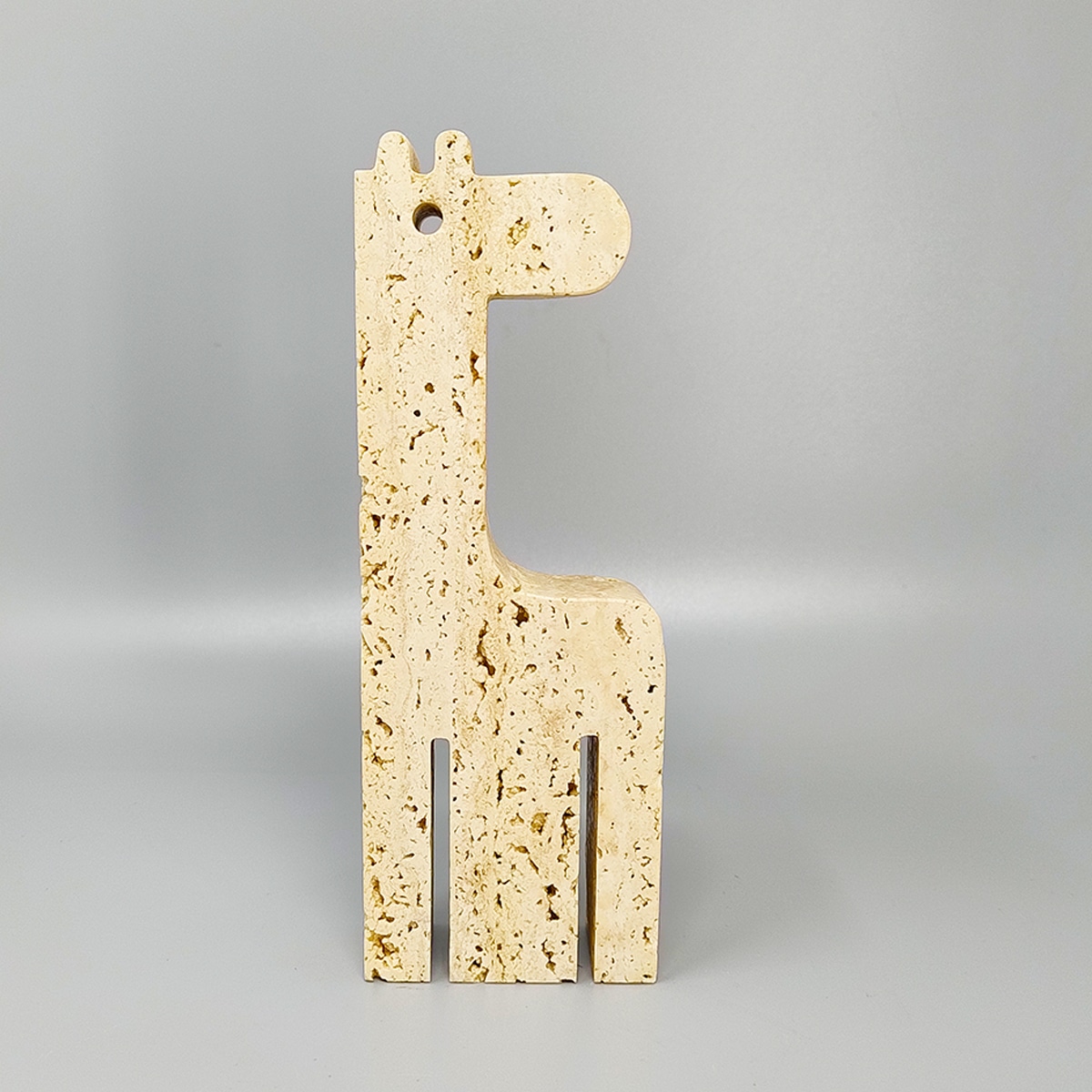 1970s Original Big Travertine Giraffe Sculpture by Enzo Mari for F.lli Mannelli