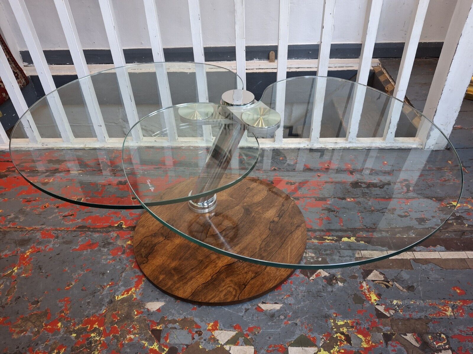 1970's Rosewood, Chrome & Glass Coffee Table. Vintage/Designer/Mid Century.