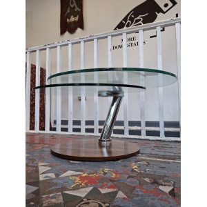 1970's Rosewood, Chrome & Glass Coffee Table. Vintage/Designer/Mid Century.