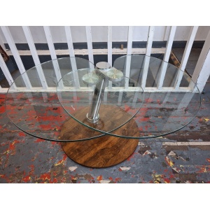 1970's Rosewood, Chrome & Glass Coffee Table. Vintage/Designer/Mid Century.