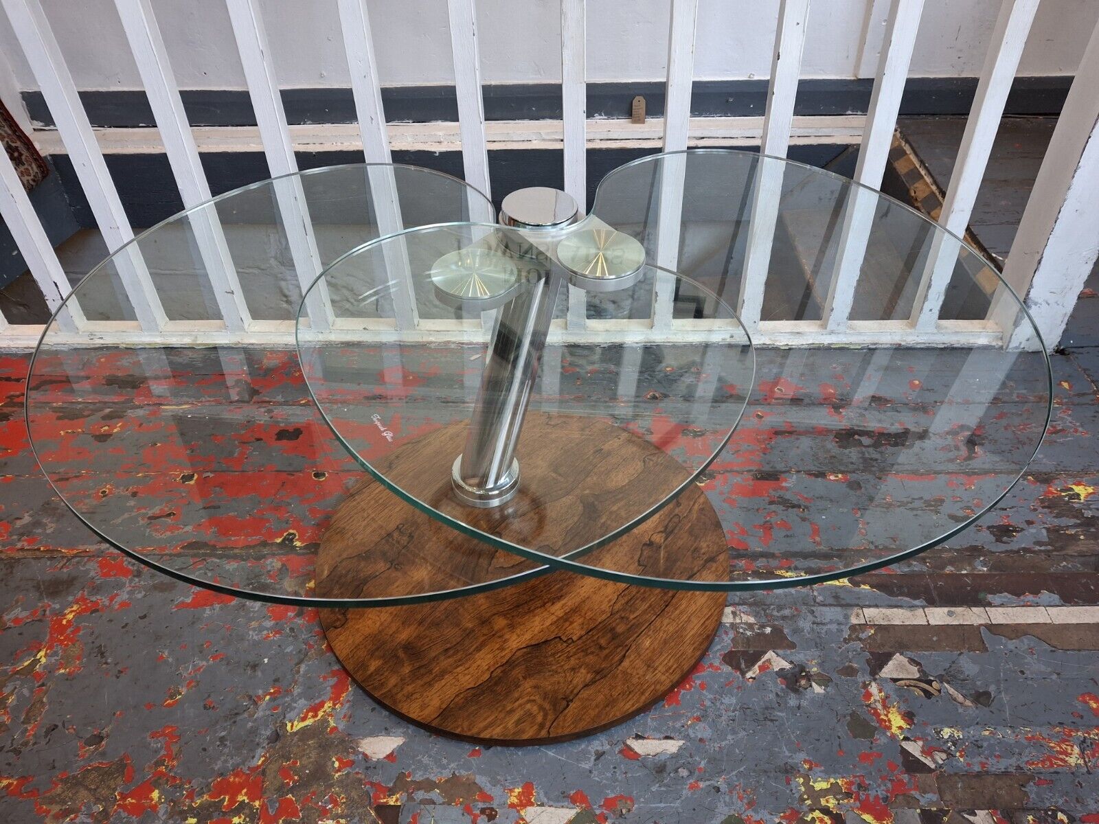 1970's Rosewood, Chrome & Glass Coffee Table. Vintage/Designer/Mid Century.