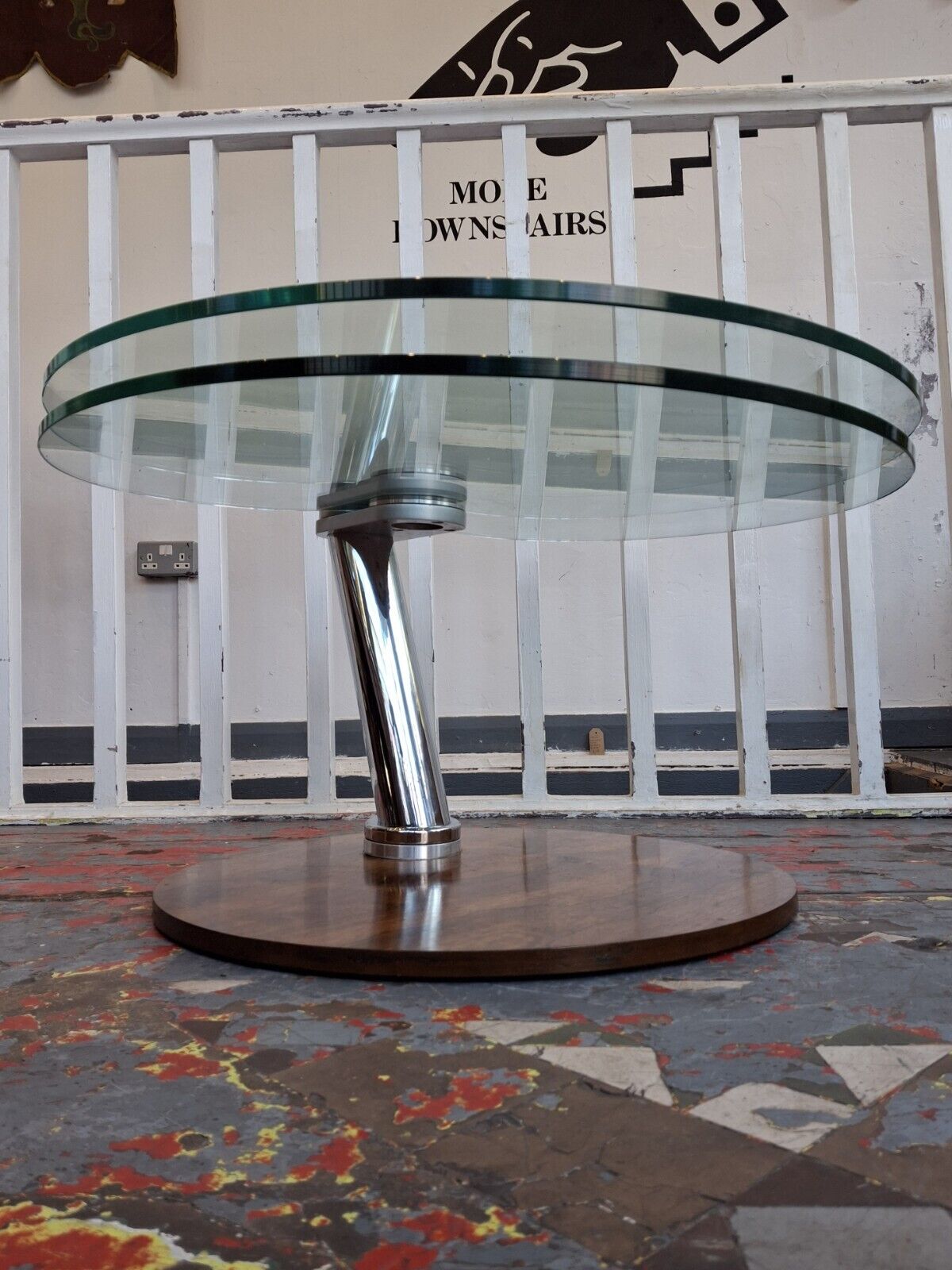 1970's Rosewood, Chrome & Glass Coffee Table. Vintage/Designer/Mid Century.
