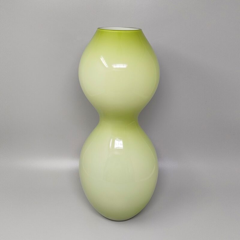 1970s Space Age Green Vase in Murano Glass. Made in Italy