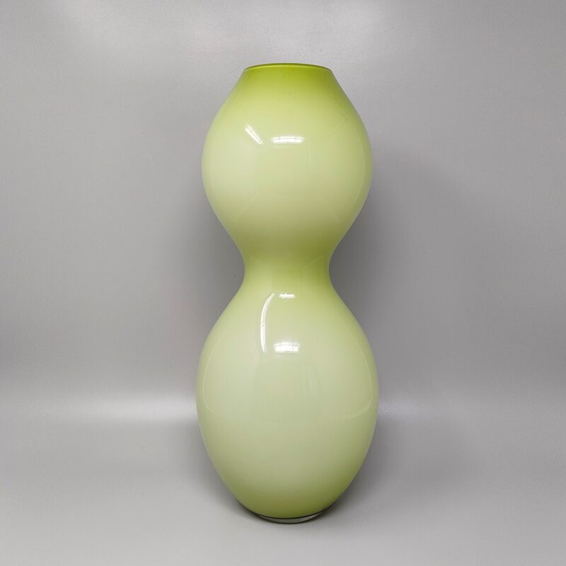 1970s Space Age Green Vase in Murano Glass. Made in Italy