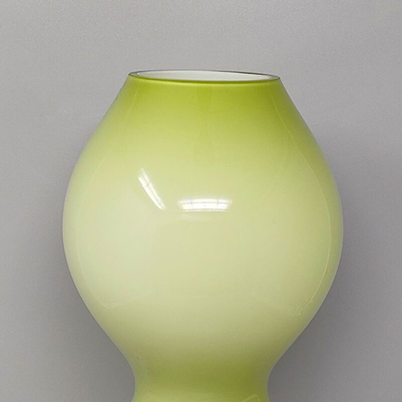 1970s Space Age Green Vase in Murano Glass. Made in Italy