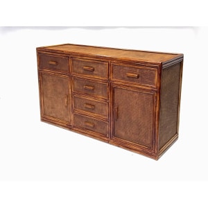 Vintage Rattan & Faux Bamboo Sideboard