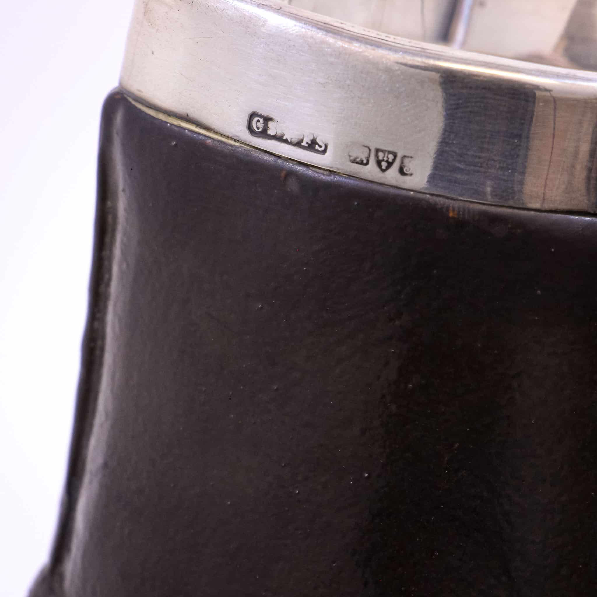 Royal Doulton Silver Rimmed Black Jack Jug
