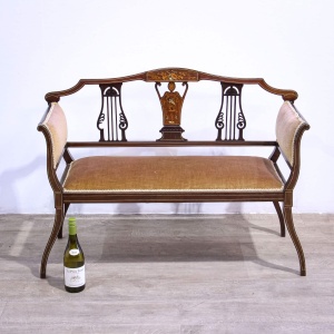 Edwardian Mahogany Salon Couch or Sofa