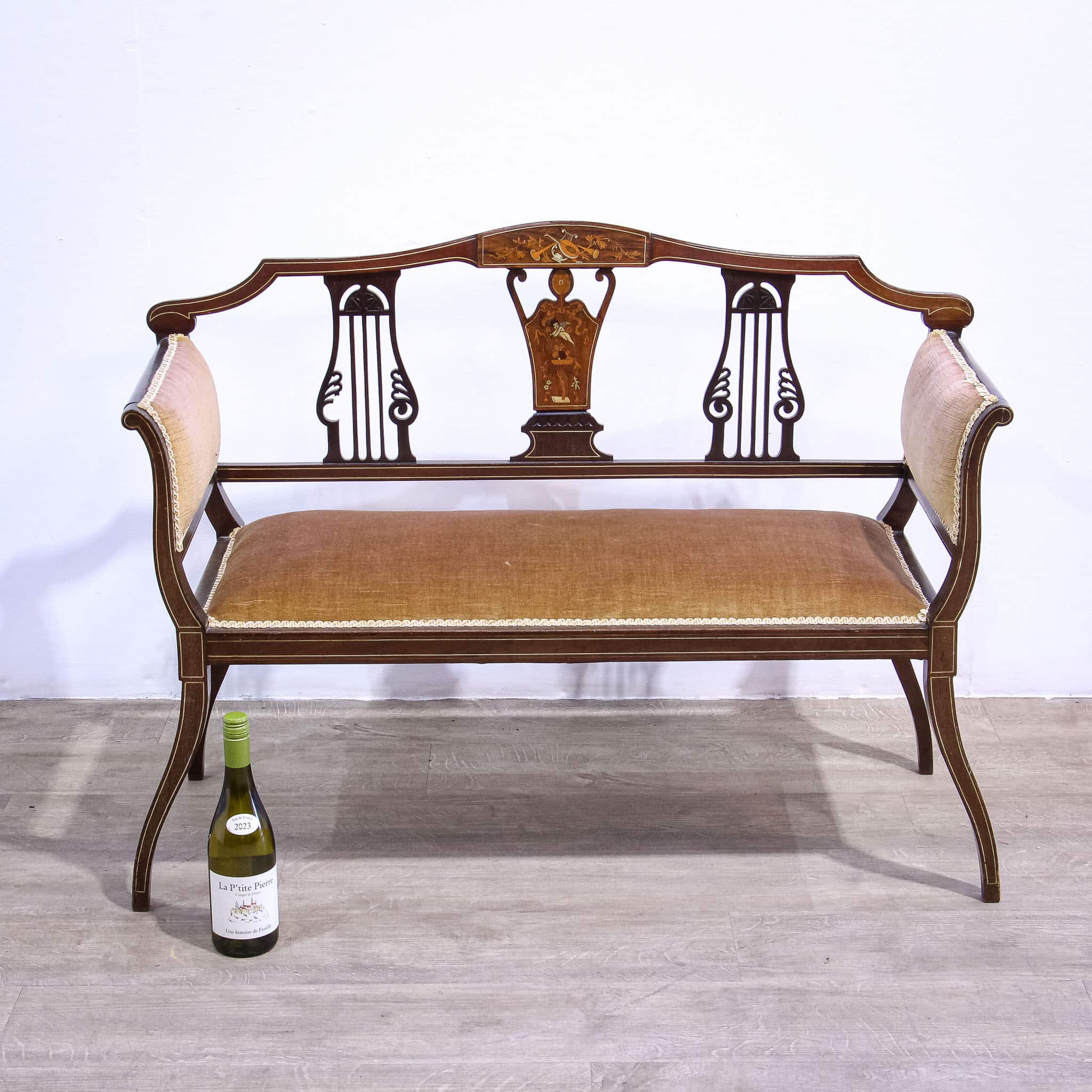 Edwardian Mahogany Salon Couch or Sofa