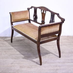 Edwardian Mahogany Salon Couch or Sofa