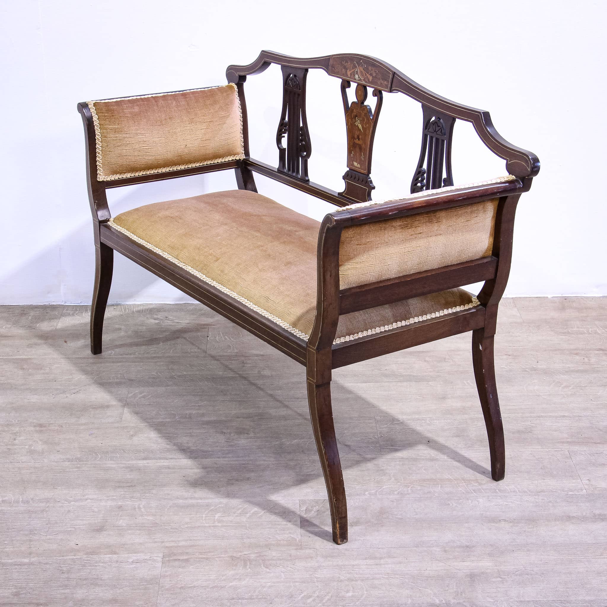 Edwardian Mahogany Salon Couch or Sofa