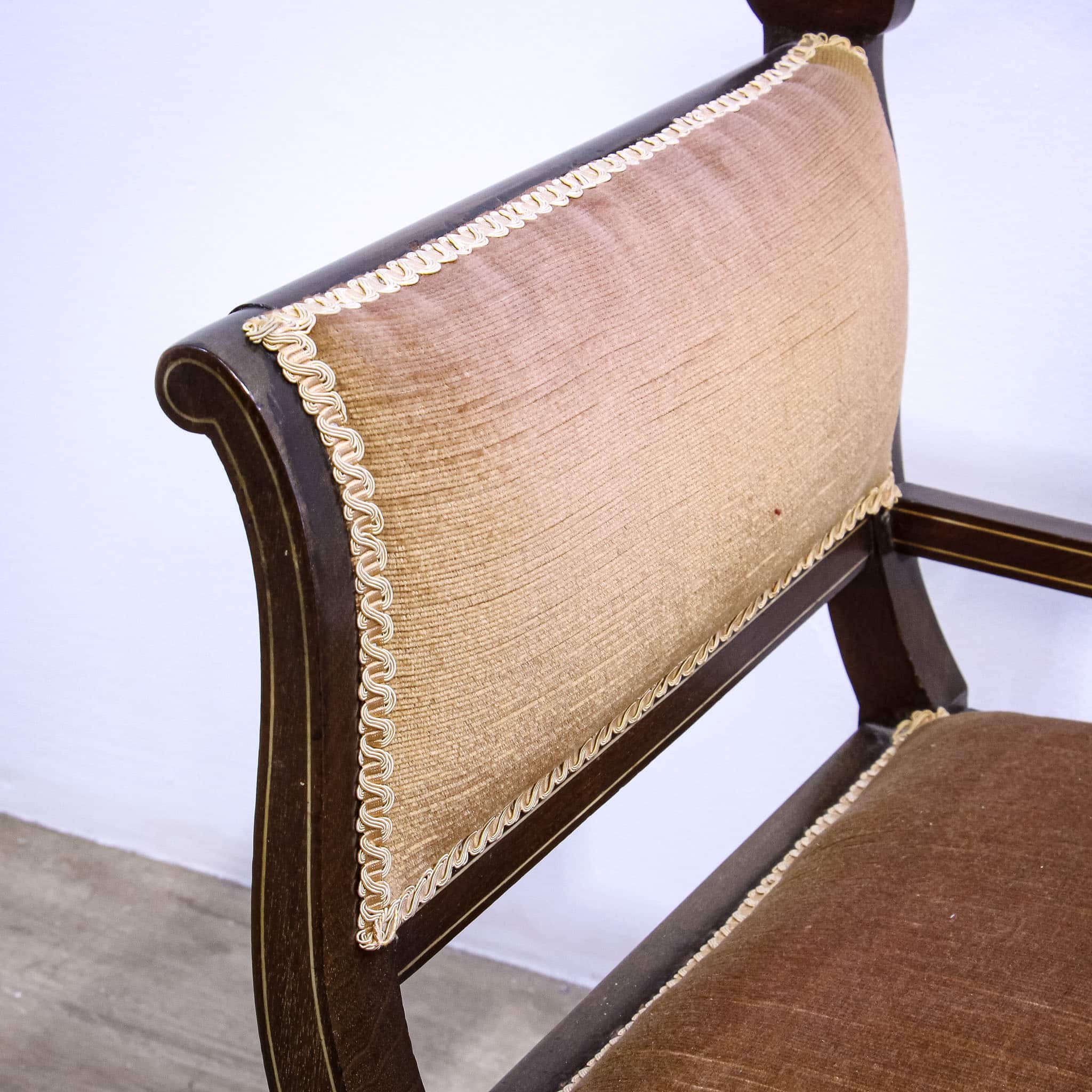 Edwardian Mahogany Salon Couch or Sofa