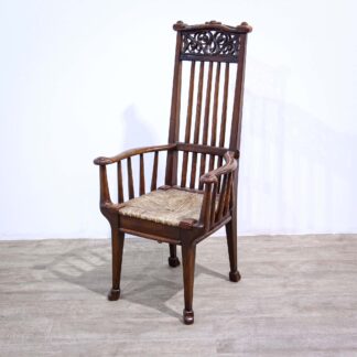 19th Century Rush Seated American Armchair