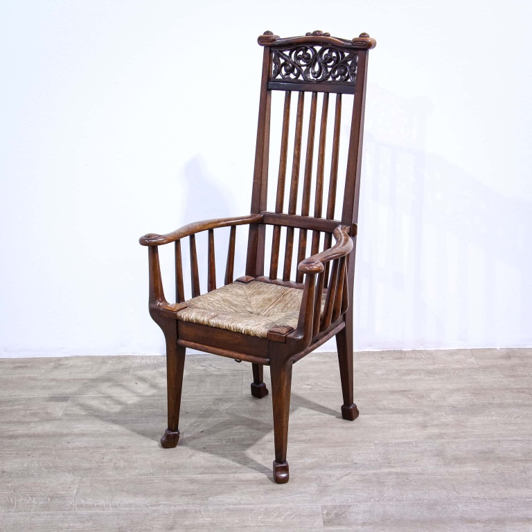 19th Century Rush Seated American Armchair