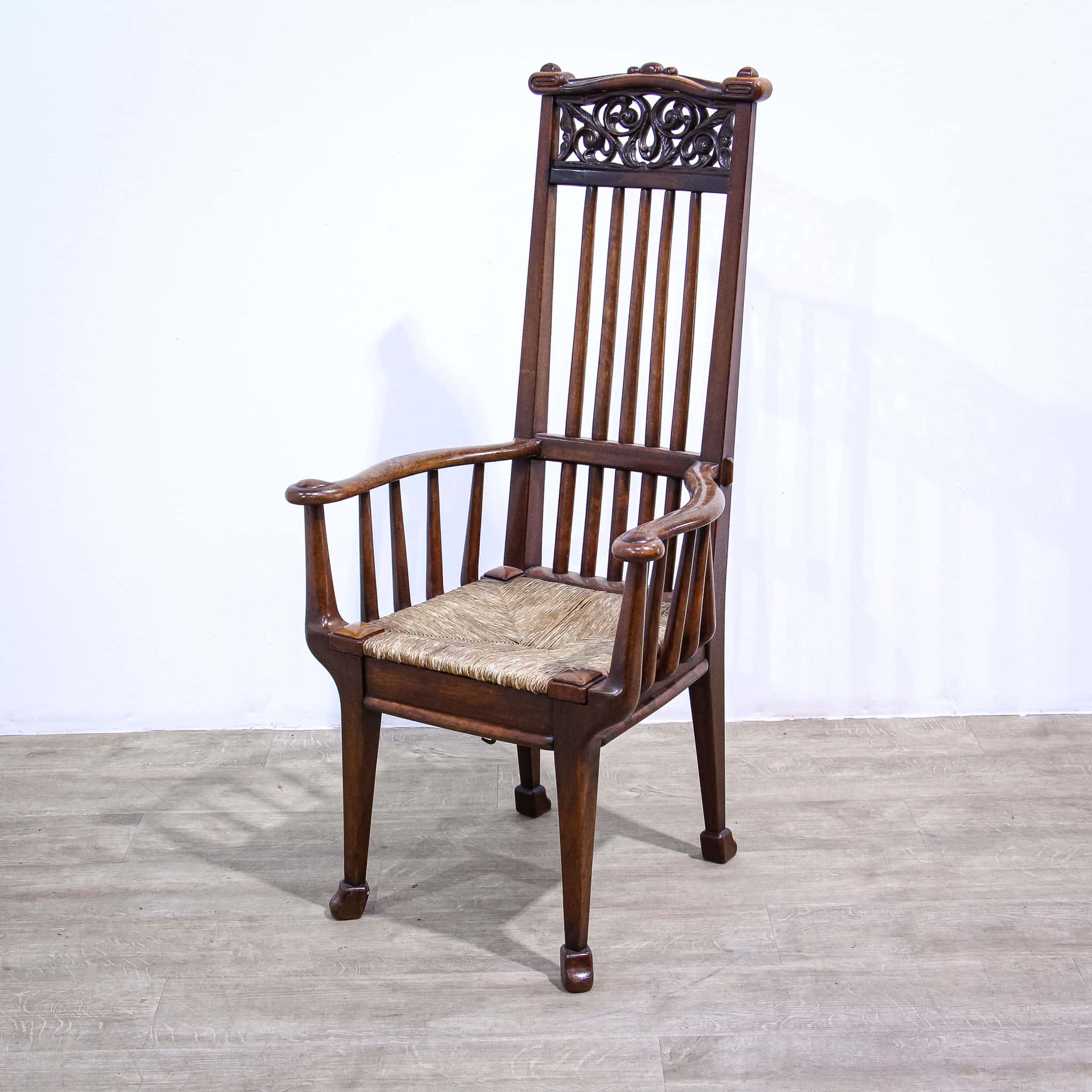 19th Century Rush Seated American Armchair