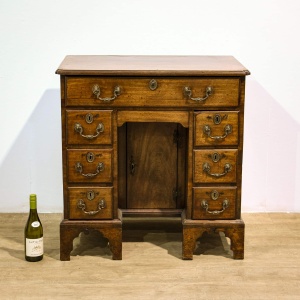 Compact Georgian Kneehole Desk with Drop Front Drawer
