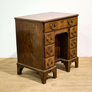 Compact Georgian Kneehole Desk with Drop Front Drawer