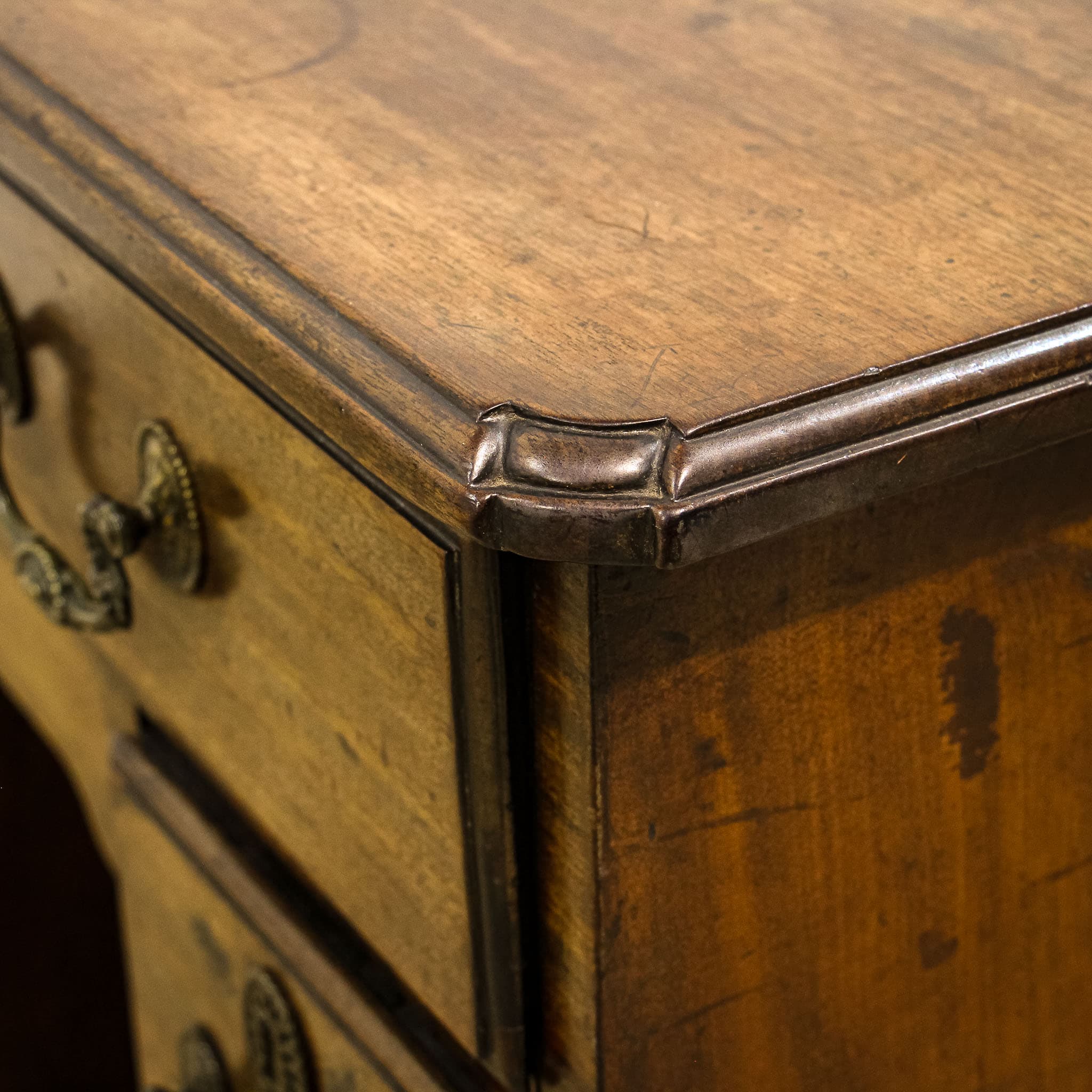 Compact Georgian Kneehole Desk with Drop Front Drawer