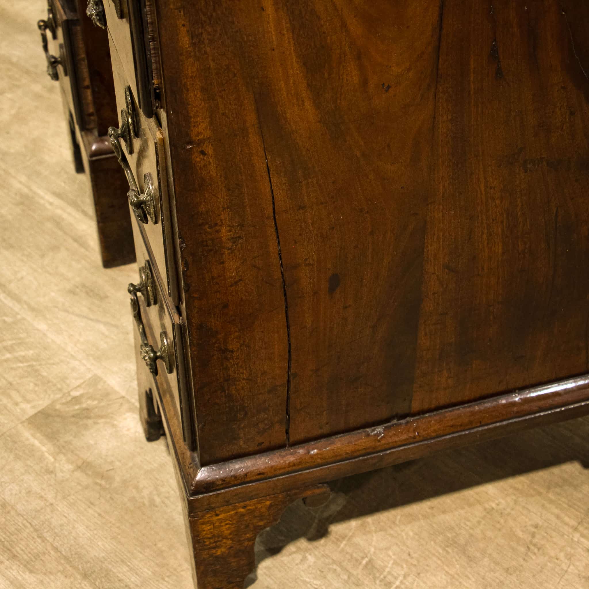 Compact Georgian Kneehole Desk with Drop Front Drawer