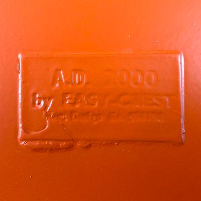 Mid Century Orange Swivel Chair By Easy Crest
