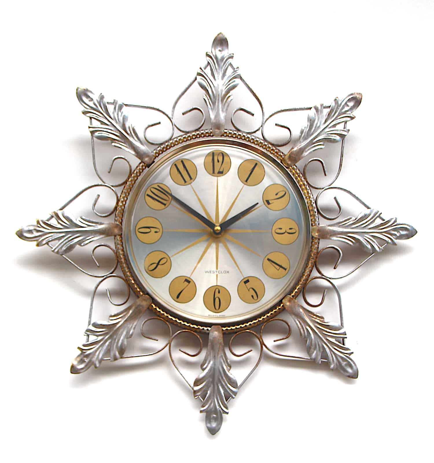 Vintage Factory Style Wall Clock By ELFEMA, 1960s
