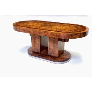 Stunning Italian Walnut Art Deco Dining Table C1930