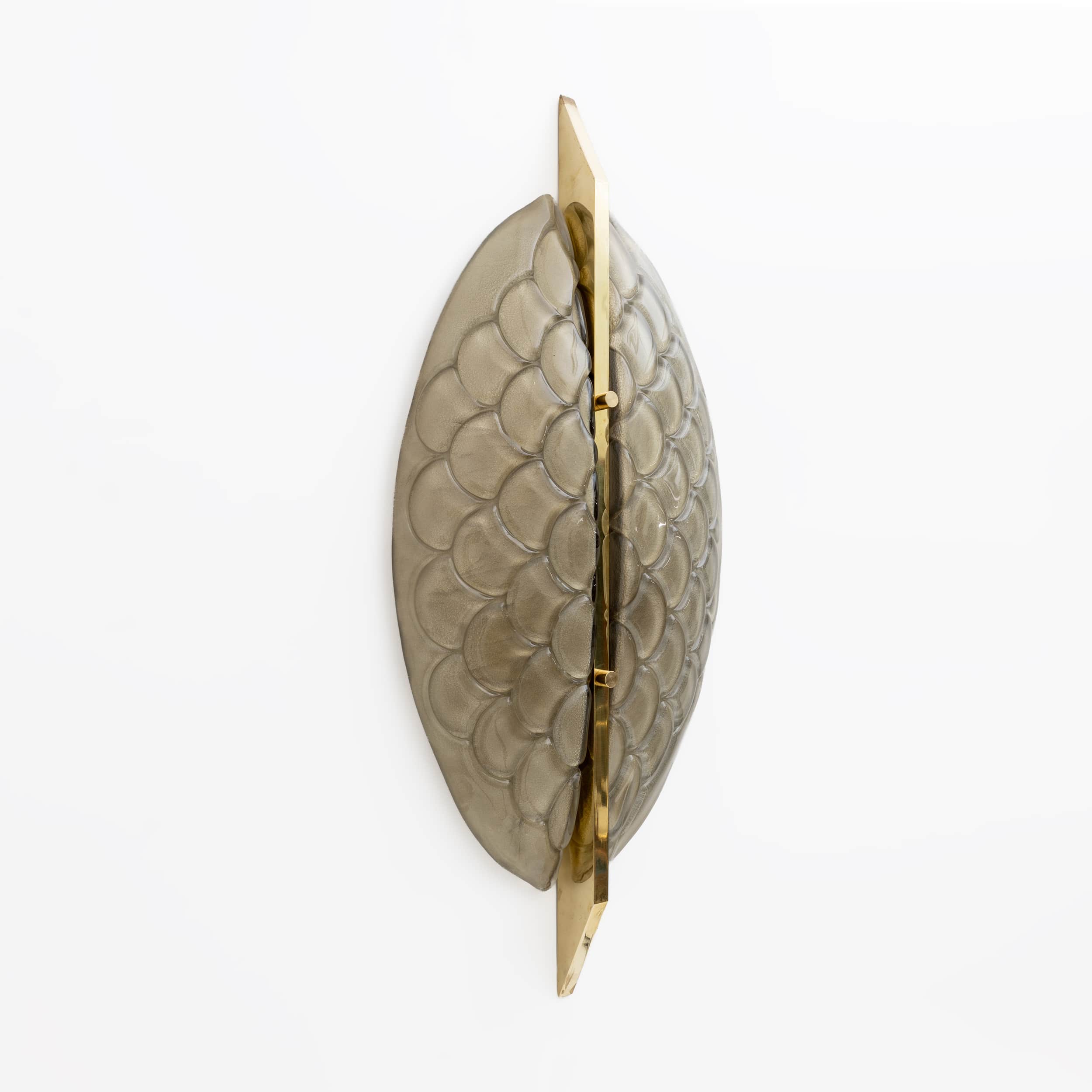 Pair of Modern Italian Murano Glass and Brass Sconces