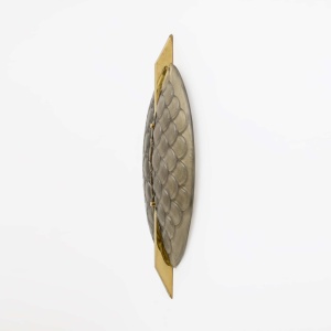 Pair of Modern Italian Murano Glass and Brass Sconces