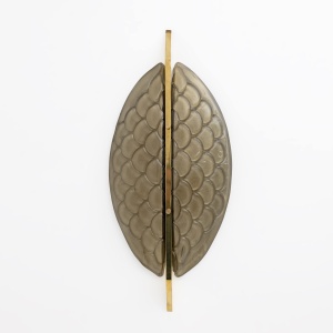 Pair of Modern Italian Murano Glass and Brass Sconces