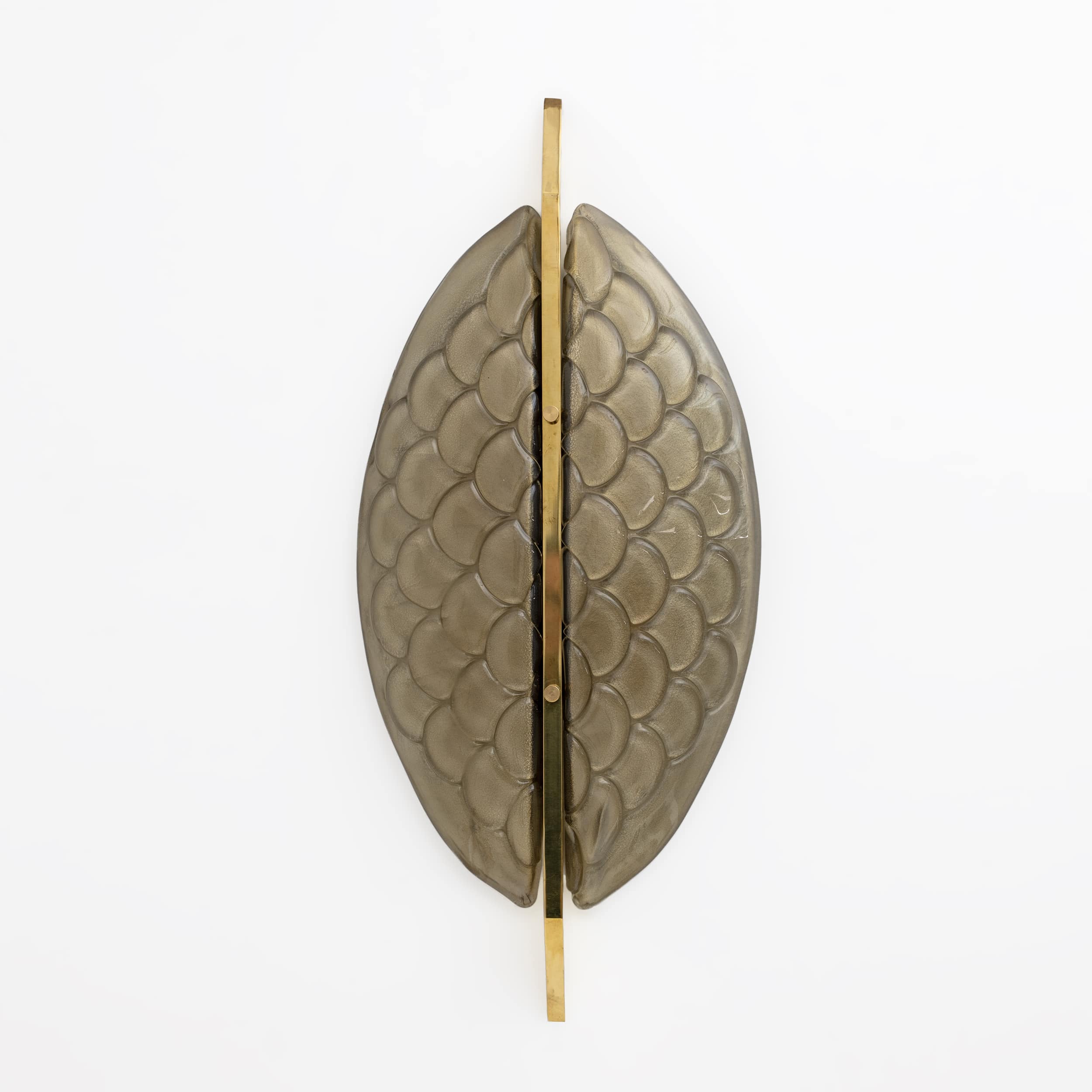 Pair of Modern Italian Murano Glass and Brass Sconces