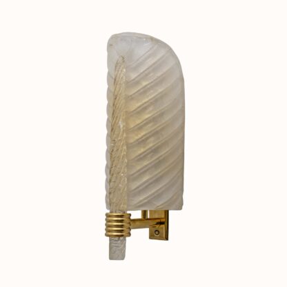 Pair of Barovier & Toso Style Mid-Century Modern Murano Glass Gold Leaf Sconces - Image 8