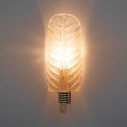 Pair of Barovier & Toso Style Mid-Century "Graniglia" Murano Glass Leaf Sconces - Image 7