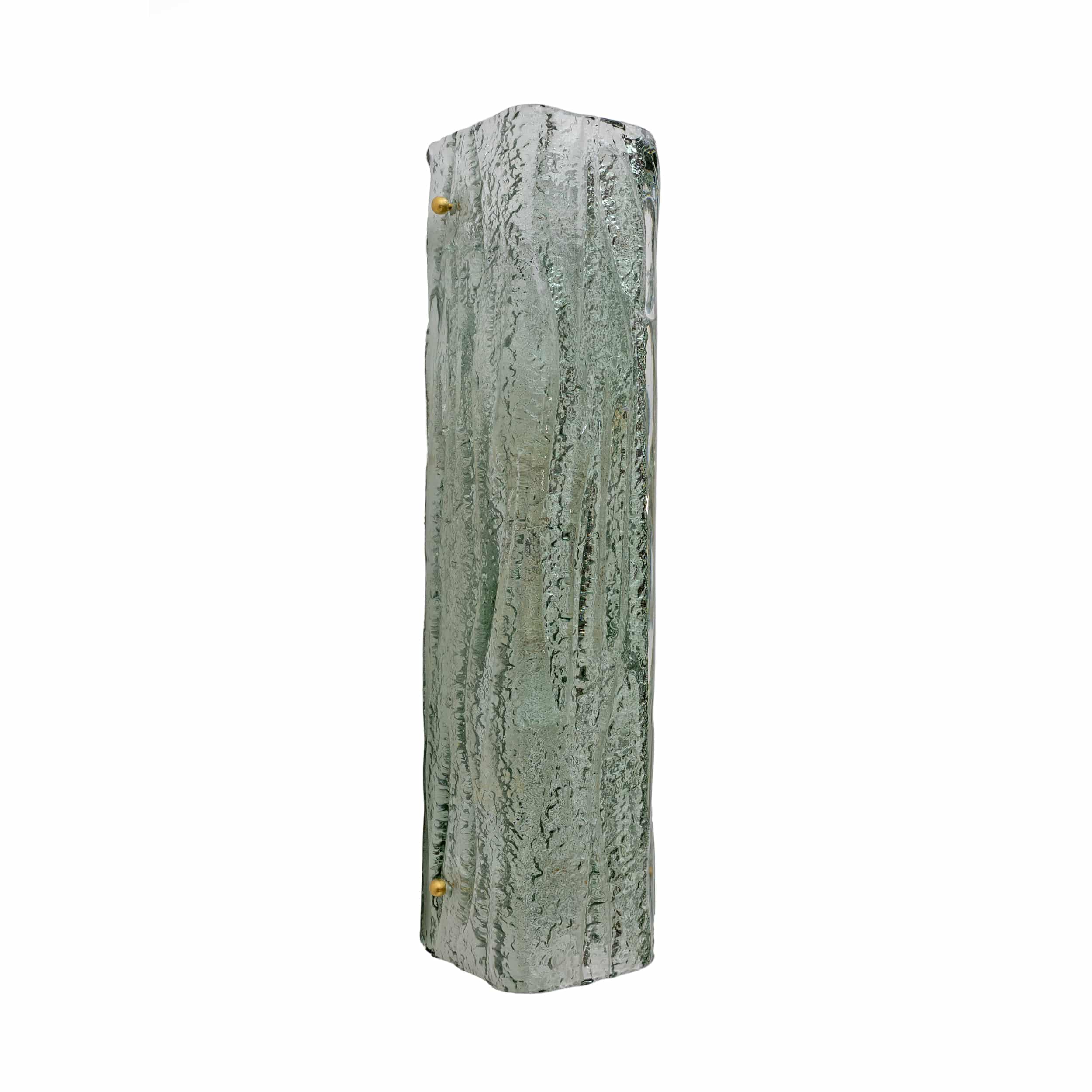 Pair of Mazzega-Style Aquamarine Murano Glass Sconces