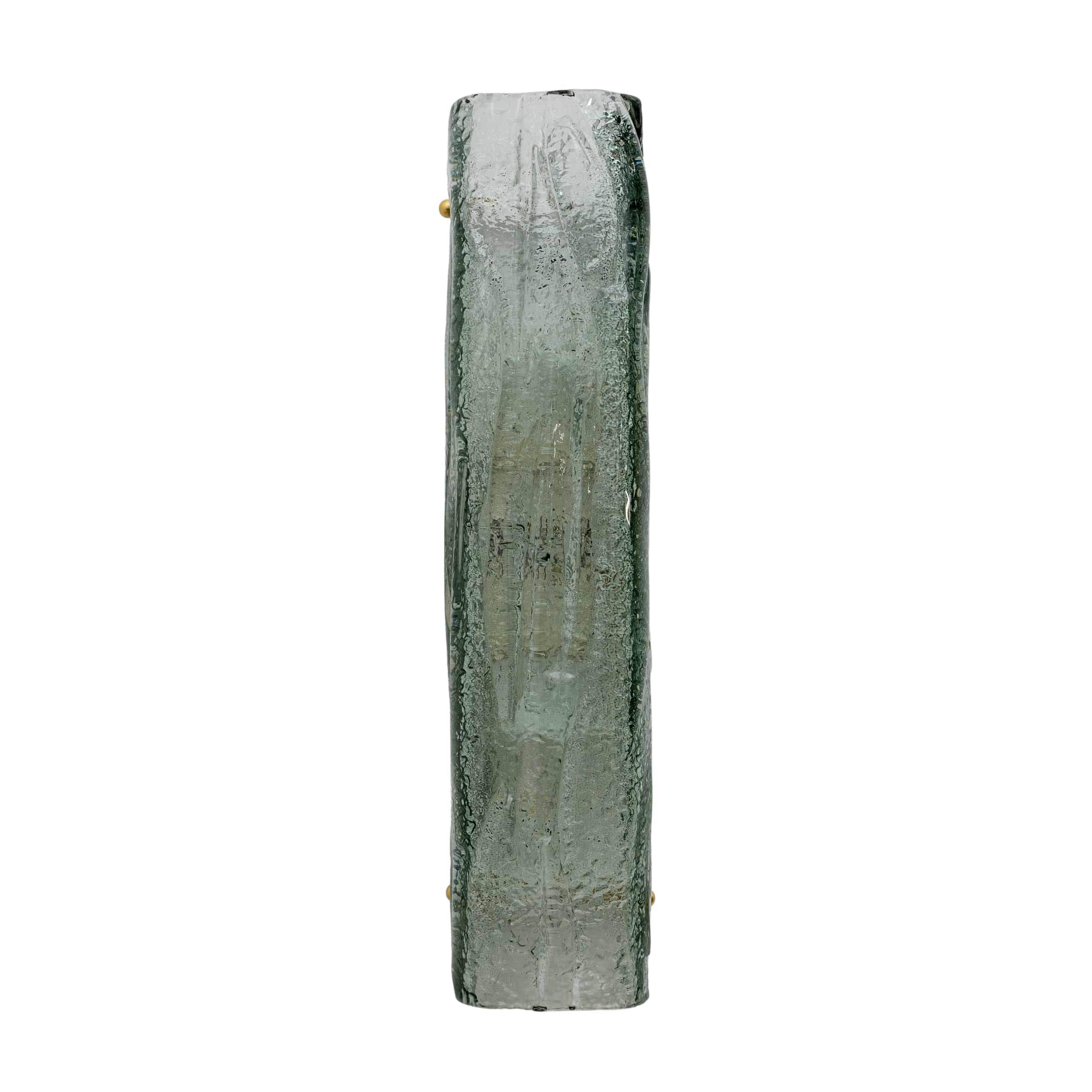 Pair of Mazzega-Style Aquamarine Murano Glass Sconces
