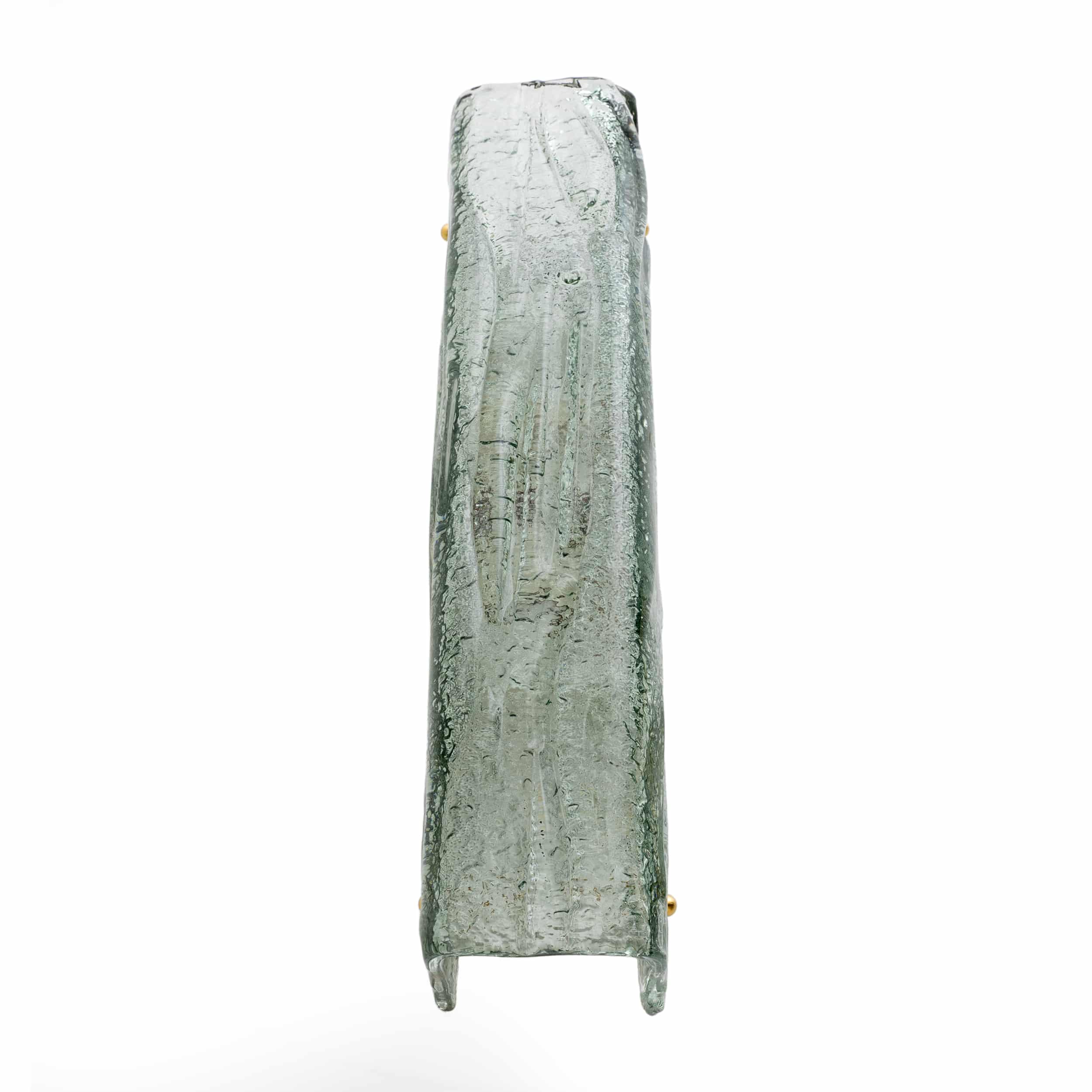 Pair of Mazzega-Style Aquamarine Murano Glass Sconces