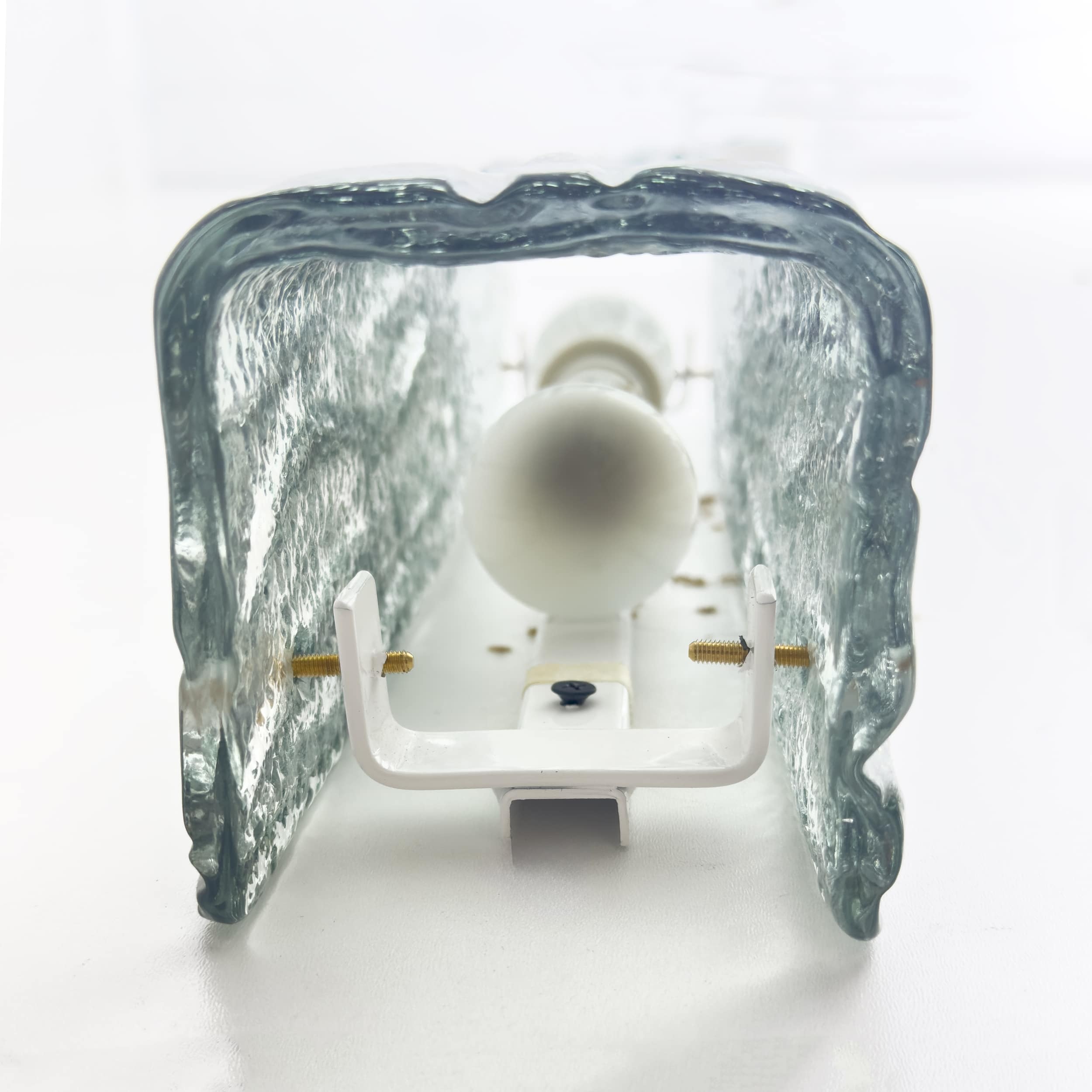 Pair of Mazzega-Style Aquamarine Murano Glass Sconces