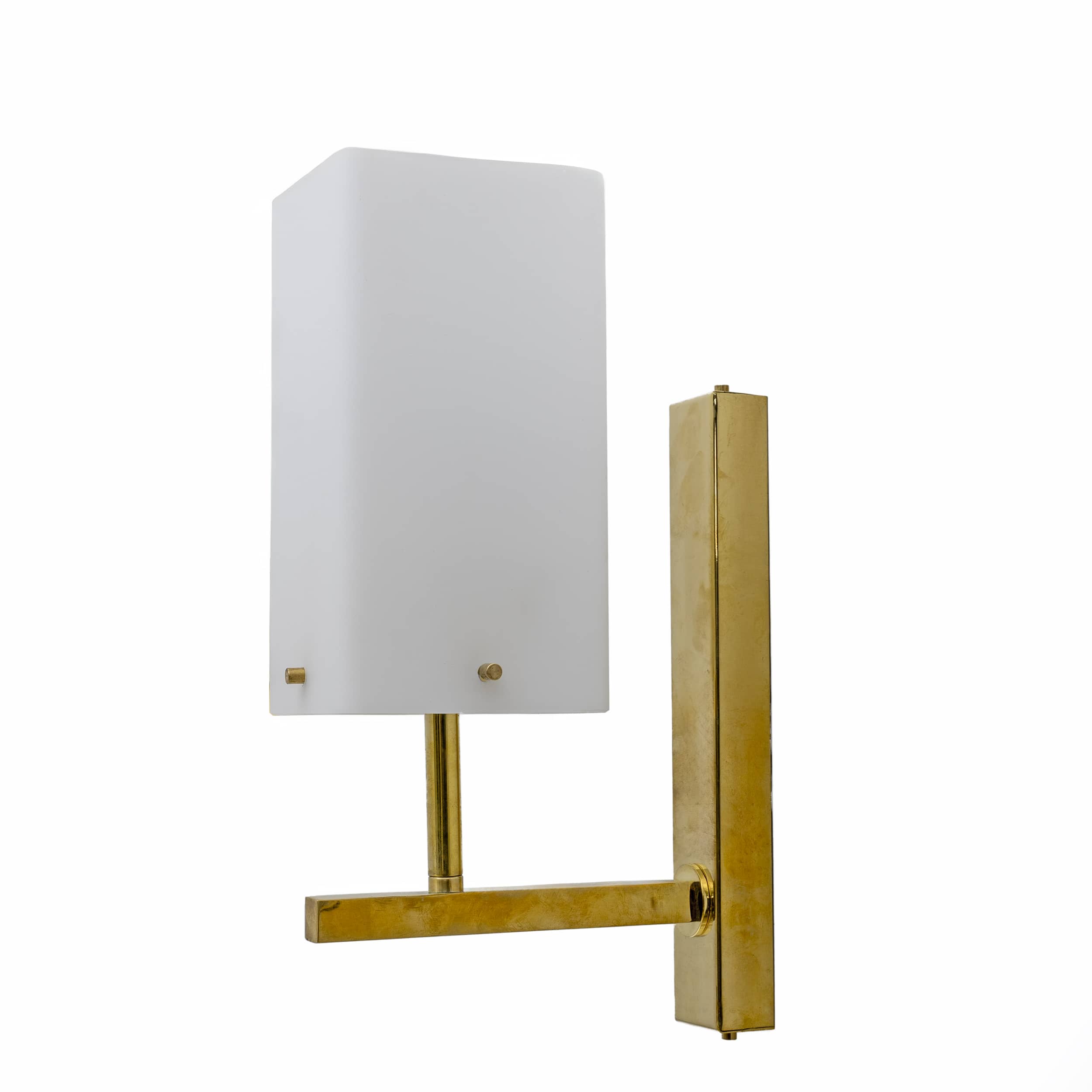Pair of Mid-century Modern Style Italian Murano Glass and Brass Sconces