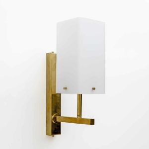 Pair of Mid-century Modern Style Italian Murano Glass and Brass Sconces
