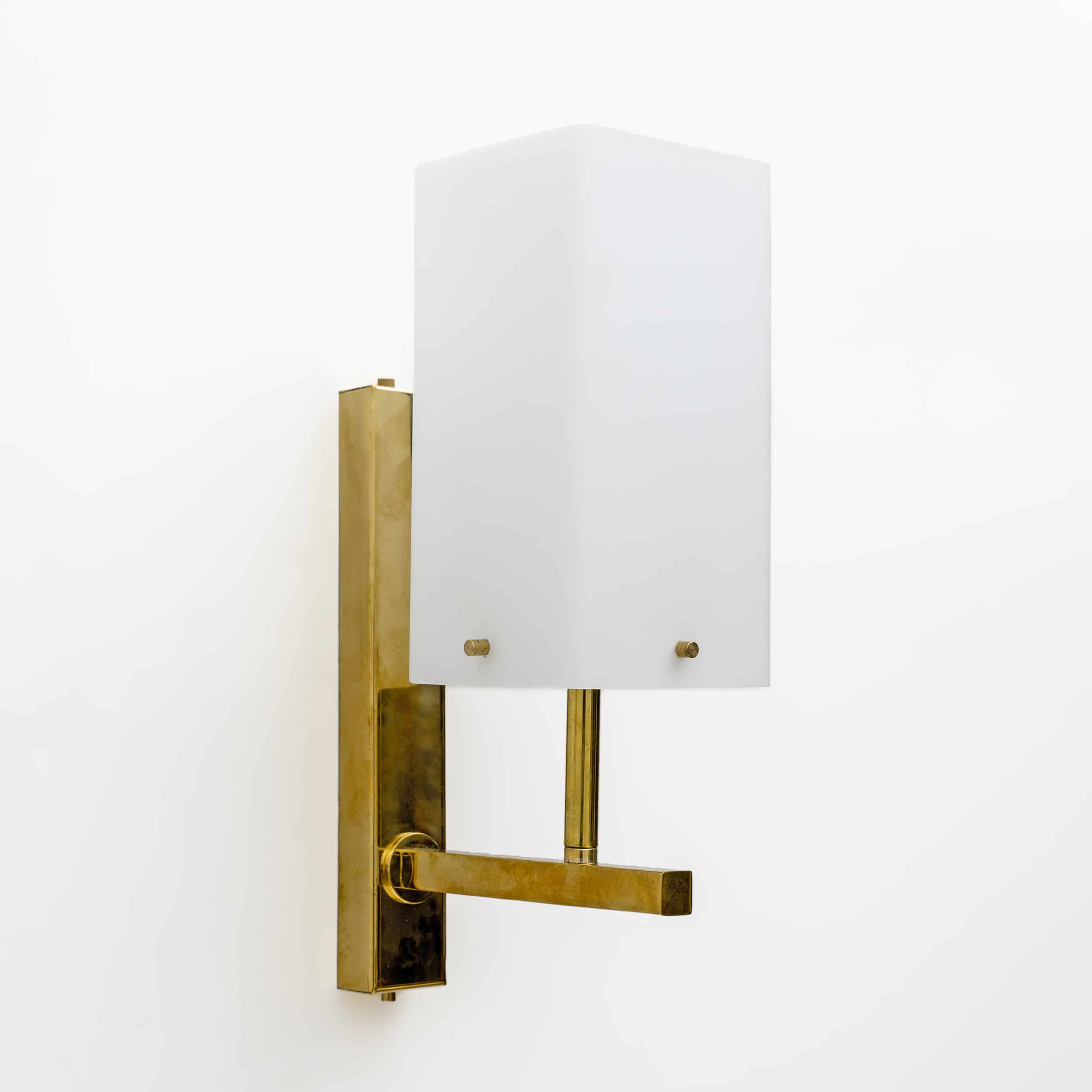 Pair of Mid-century Modern Style Italian Murano Glass and Brass Sconces