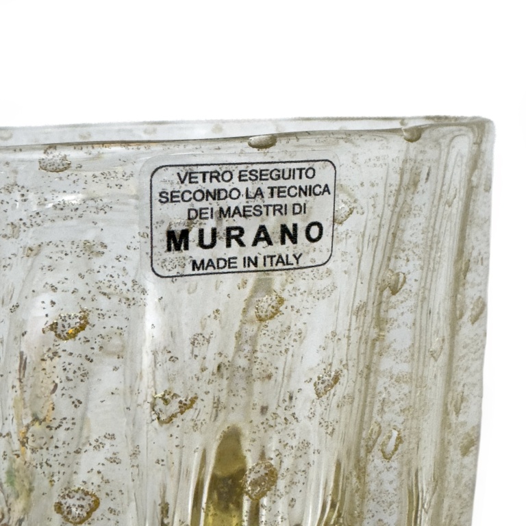 Attributed to Barovier & Toso Brass and Pulegoso Murano Glass Sconces, Pair - Image 7