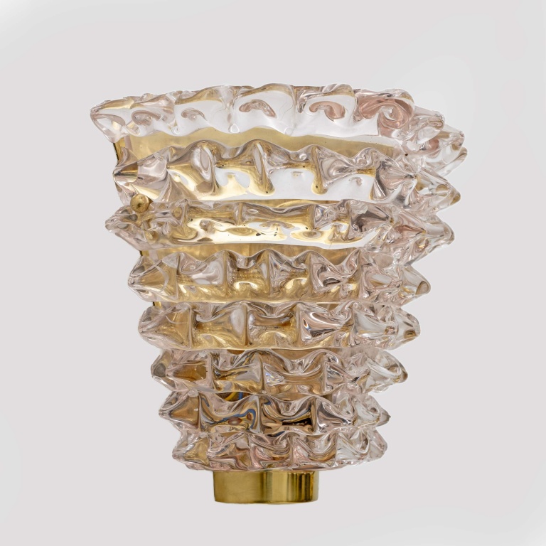 Pair of Mid-century Modern Italian "Rostrato" Murano Glass Sconces - Image 3