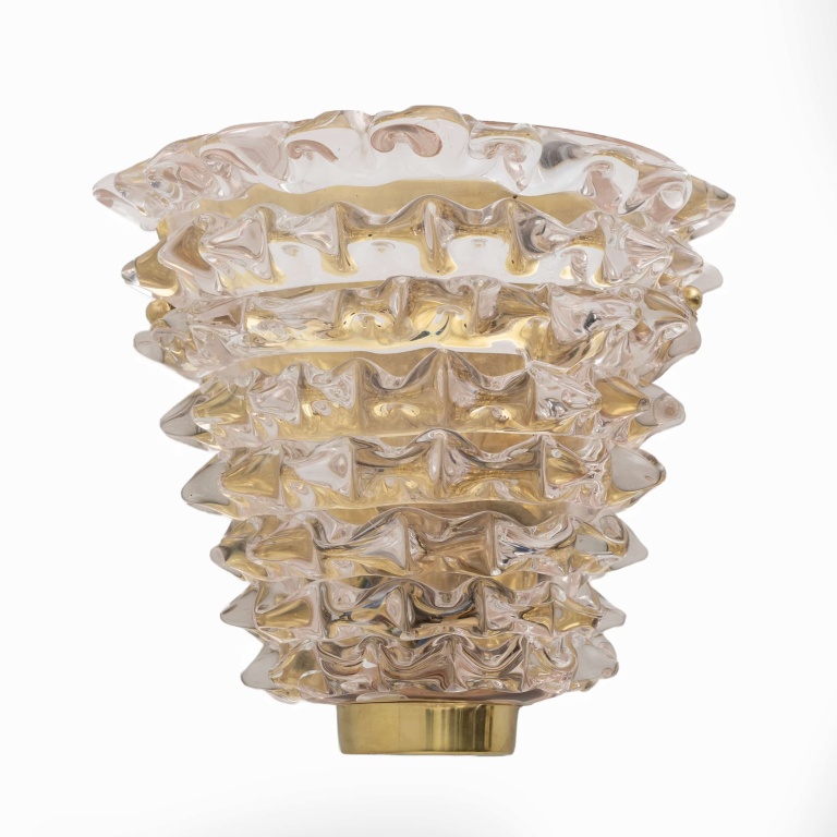 Pair of Mid-century Modern Italian "Rostrato" Murano Glass Sconces - Image 4