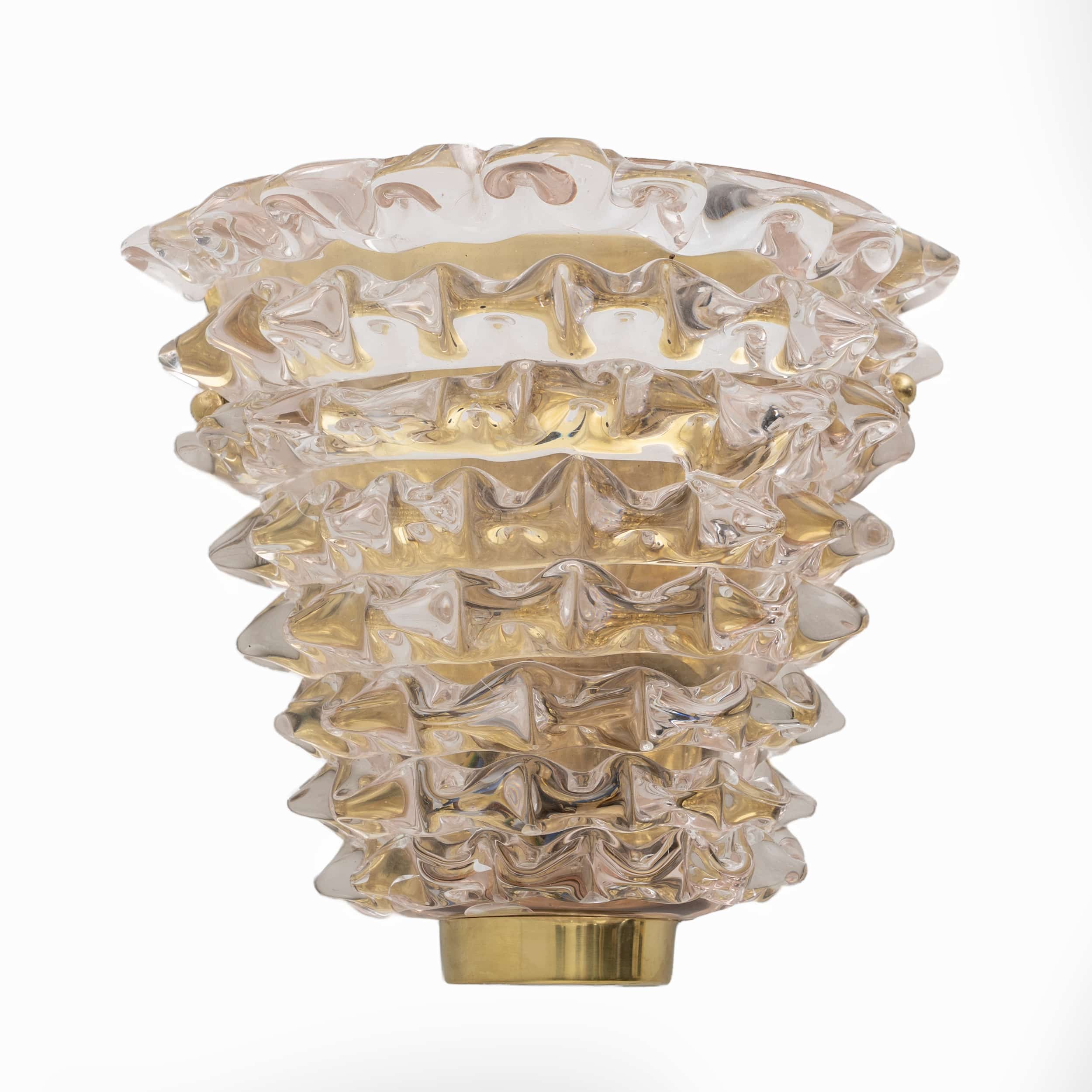 Pair of Mid-century Modern Italian "Rostrato" Murano Glass Sconces