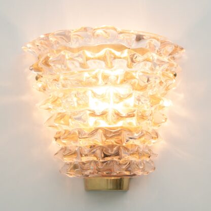 Pair of Mid-century Modern Italian "Rostrato" Murano Glass Sconces - Image 5