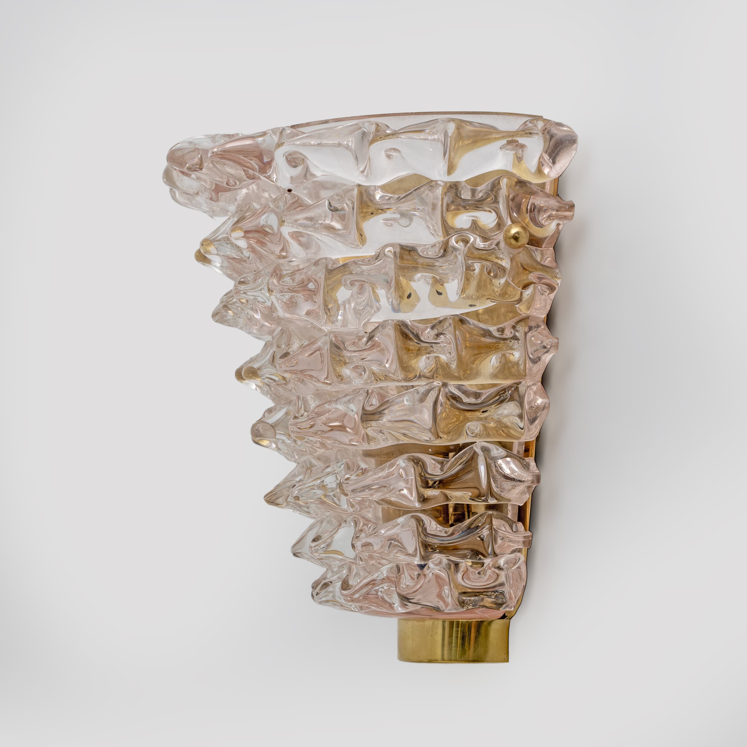 Pair of Mid-century Modern Italian "Rostrato" Murano Glass Sconces