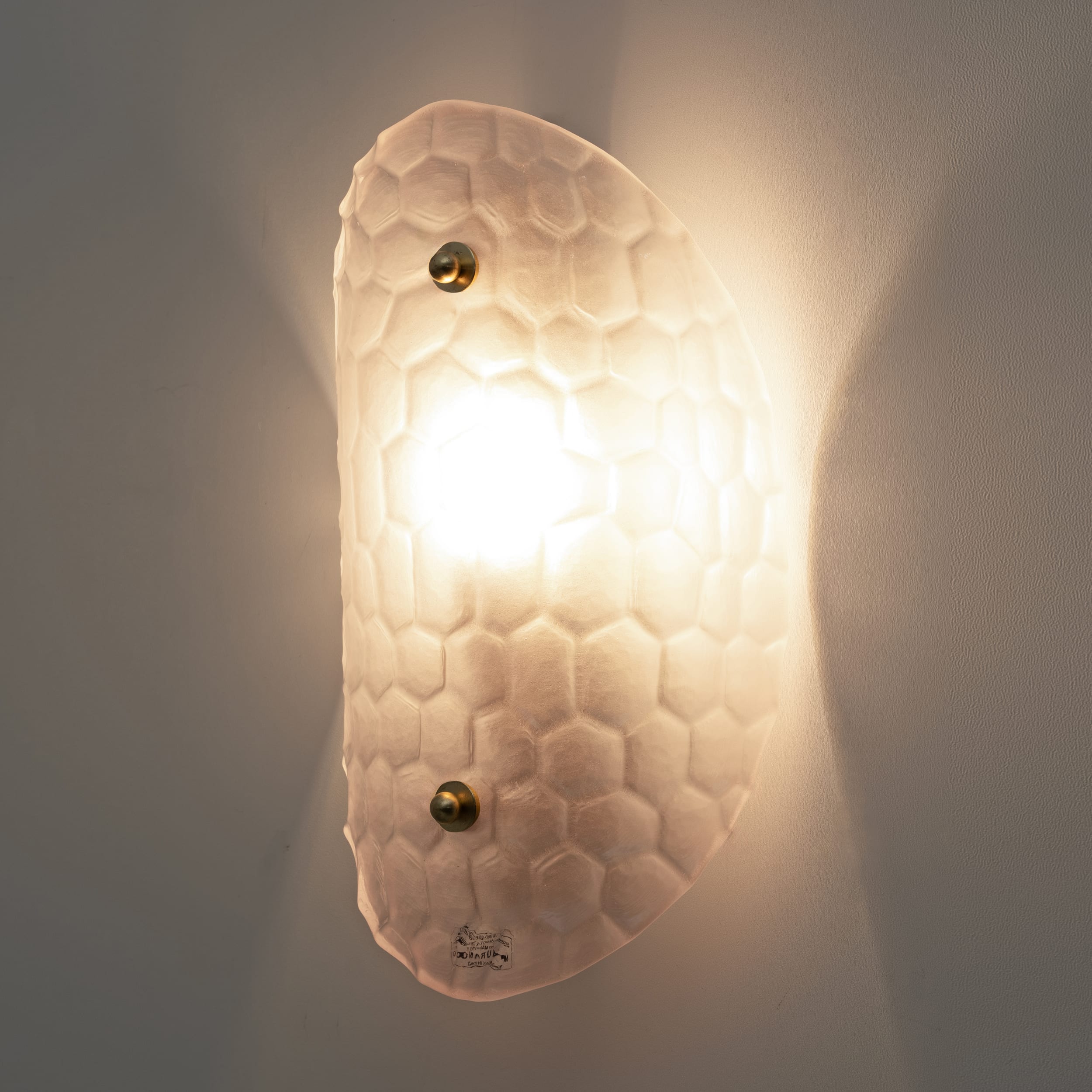 Pair of Modern Light Pink Murano Glass Sconces